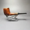 MBSD Briars by Piero Vitale Sienna Contrast Smooth Billiard w/ Zebrawood Briar Pipe, New - Image 2