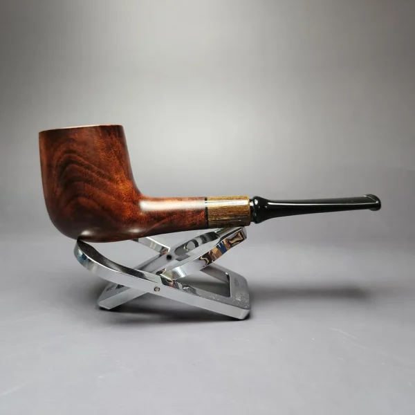 MBSD Briars by Piero Vitale Sienna Contrast Smooth Billiard w/ Zebrawood Briar Pipe, New - Image 2