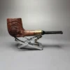 MBSD Briars by Piero Vitale Red Sandblasted Billiard w/ Zebrawood Briar Pipe, New - Image 2