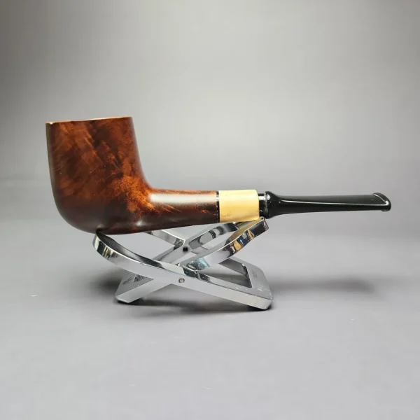 MBSD Briars by Piero Vitale Sienna Contrast Smooth Billiard w/ Boxwood Briar Pipe, New - Image 2