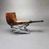 MBSD Briars by Piero Vitale Sienna Contrast Smooth Billiard w/ Zebrawood Briar Pipe, New - Image 2