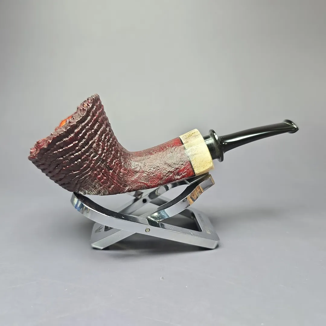 Dirk Heinemann Sandblasted Dublin w/ Fossilized Whale Estate Briar Pipe, Unsmoked - Image 2