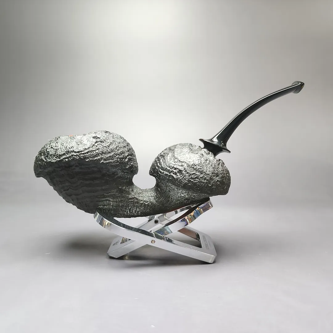 HS Studio XL Asymmetric Sandblasted Freehand Estate Briar Pipe, Unsmoked - Image 2