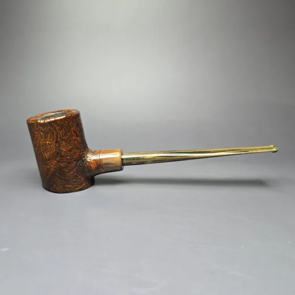 HS Studio Sandblasted "Don" Poker w/ Horn Estate Briar Pipe, Unsmoked - Image 2