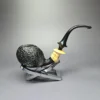 HS Studio Sandblasted Tomato w/ Bamboo & Boxwood Estate Briar Pipe, Unsmoked - Image 2