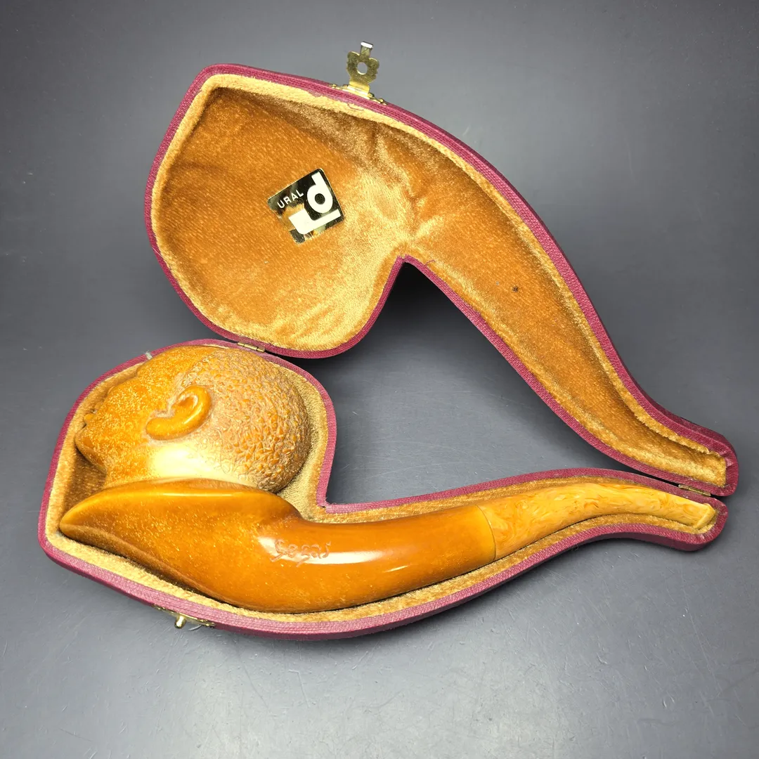 Ural (Sezai) Magnum "Moor" Bust Estate Block Meerschaum Pipe, Turkish Estates - Image 2