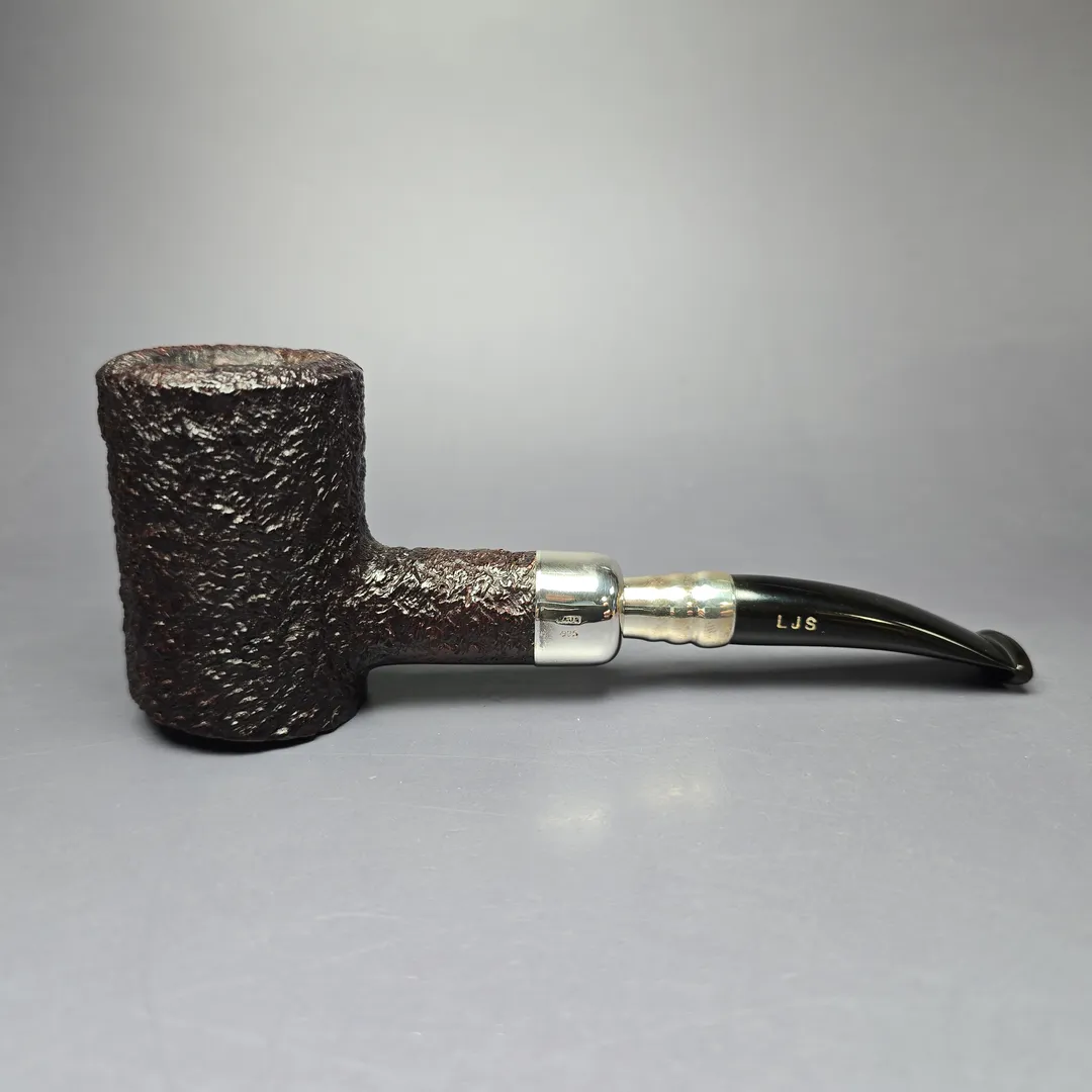 Ferndown Bark * Rusticated Poker w/ Silver Spigot Estate Briar Pipe, English Estates - Image 2