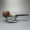 HS Studio Sandblasted Prince w/ Silver Estate Briar Pipe, Unsmoked - Image 2