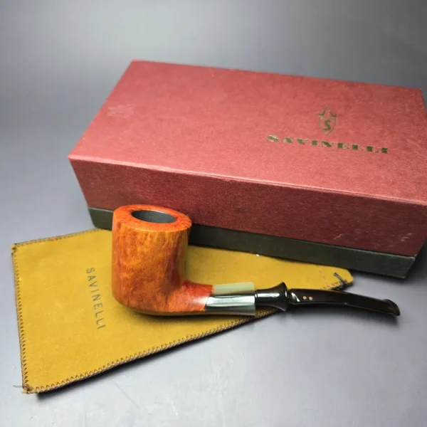 Savinelli Nonpareil 9004 Smooth Dublin w/ Horn Estate Briar Pipe, Unsmoked - Image 2