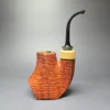 SU Pipes Sandblasted "Fuji" Volcano w/ Boxwood Handmade Briar Pipe, New - Image 4