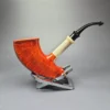 SU Pipes Smooth Pickaxe w/ Oxhorn Handmade Briar Pipe, New - Image 3