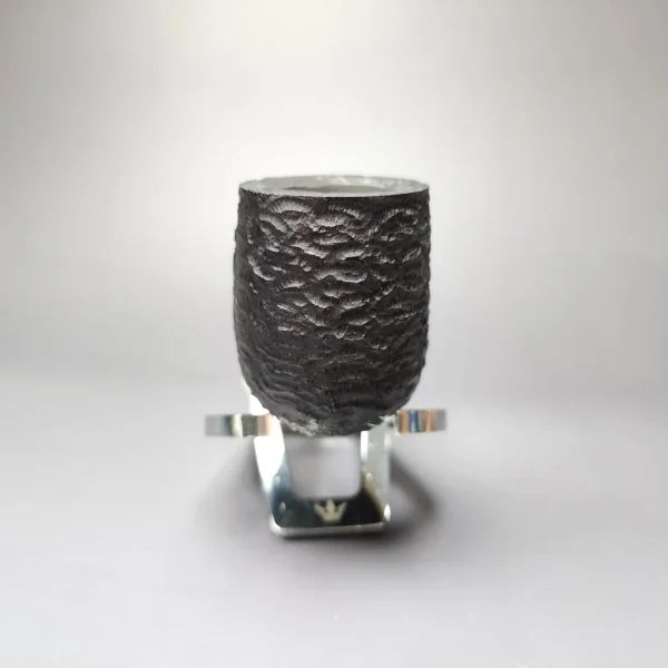 MBSD Briars by Piero Vitale Black Rusticated Billiard w/ Boxwood Briar Pipe, New - Image 3