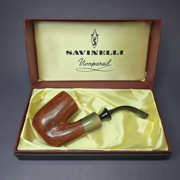 Savinelli Nonpareil 9604 Smooth Oom Paul w/ Horn Estate Briar Pipe, Unsmoked - Image 3