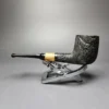 MBSD Briars by Piero Vitale Vintage Sandblasted Billiard w/Olivewood Briar Pipe, New - Image 3