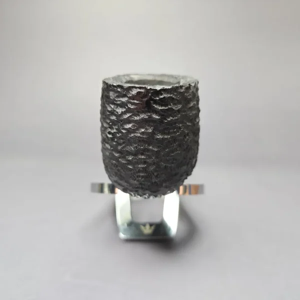 MBSD Briars by Piero Vitale Black Rusticated Billiard w/ Boxwood Briar Pipe, New - Image 3