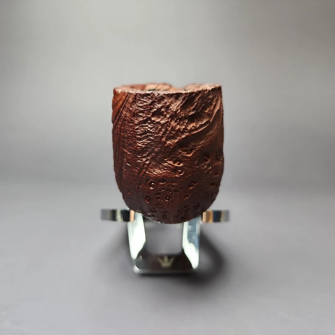 MBSD Briars by Piero Vitale Vintage Sandblasted Billiard w/ Zebrawood Briar Pipe, New - Image 3