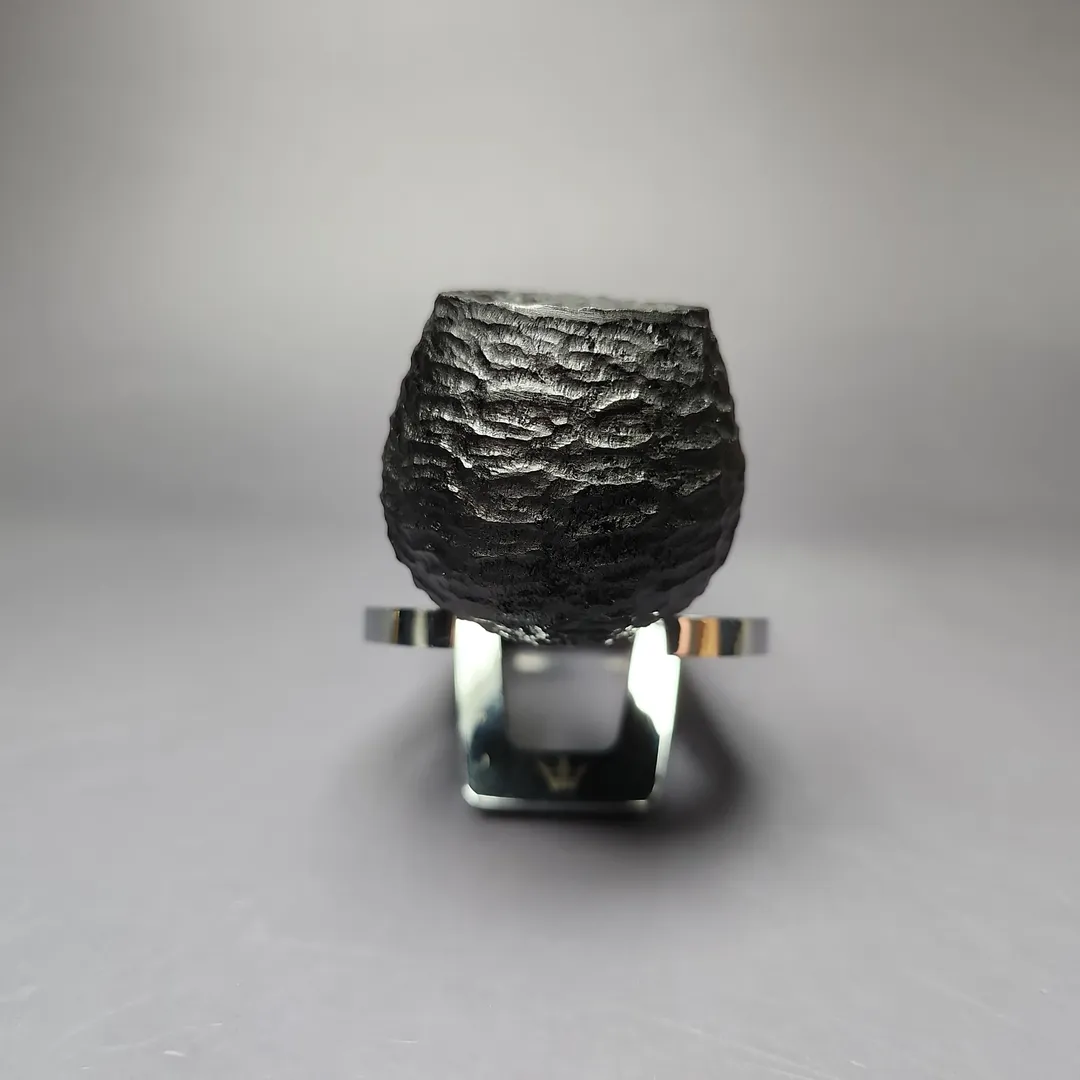 MBSD Briars by Piero Vitale Black Rusticated Author w/ Boxwood Briar Pipe, New - Image 3