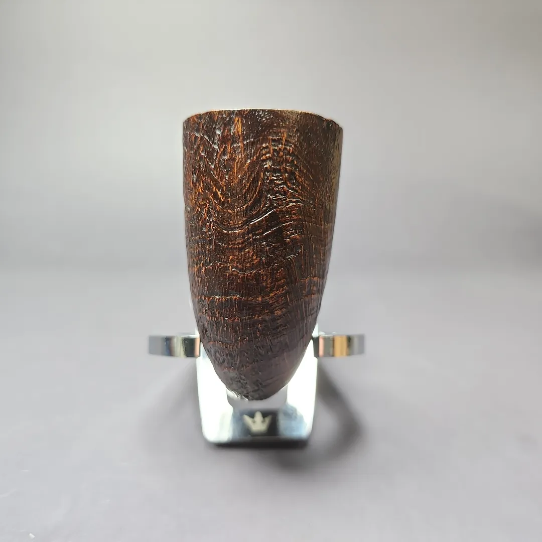 HS Studio Sandblasted "Sven Knudsen" Bent Stack Estate Briar Pipe, Unsmoked - Image 3