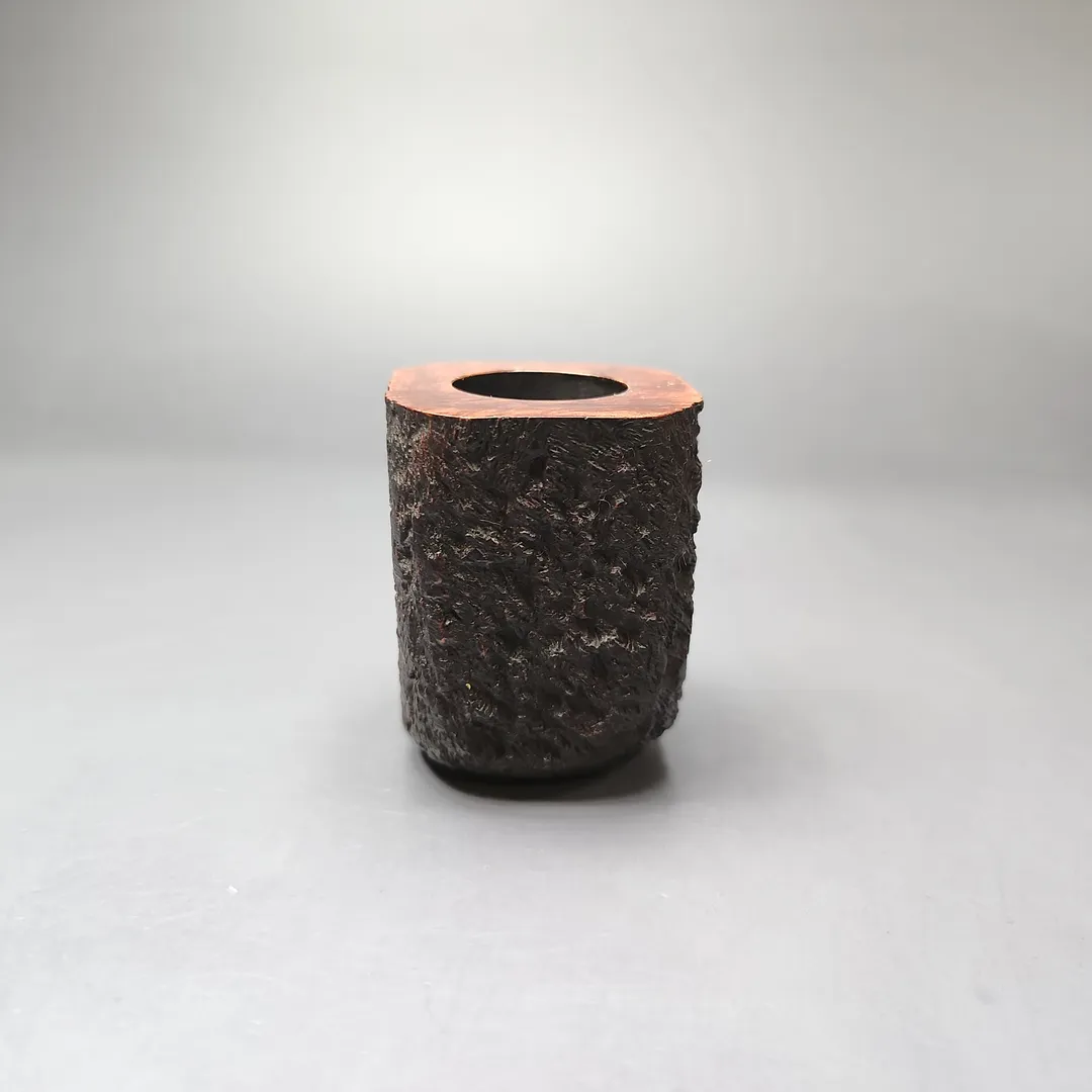 James Upshall Bark Group 6 Partially Rusticated Panel Estate Briar Pipe, Unsmoked - Image 3