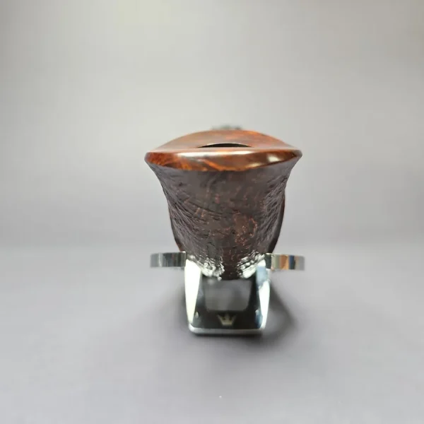 HS Studio Partially Sandblasted Horn Freehand Estate Briar Pipe, Unsmoked - Image 3