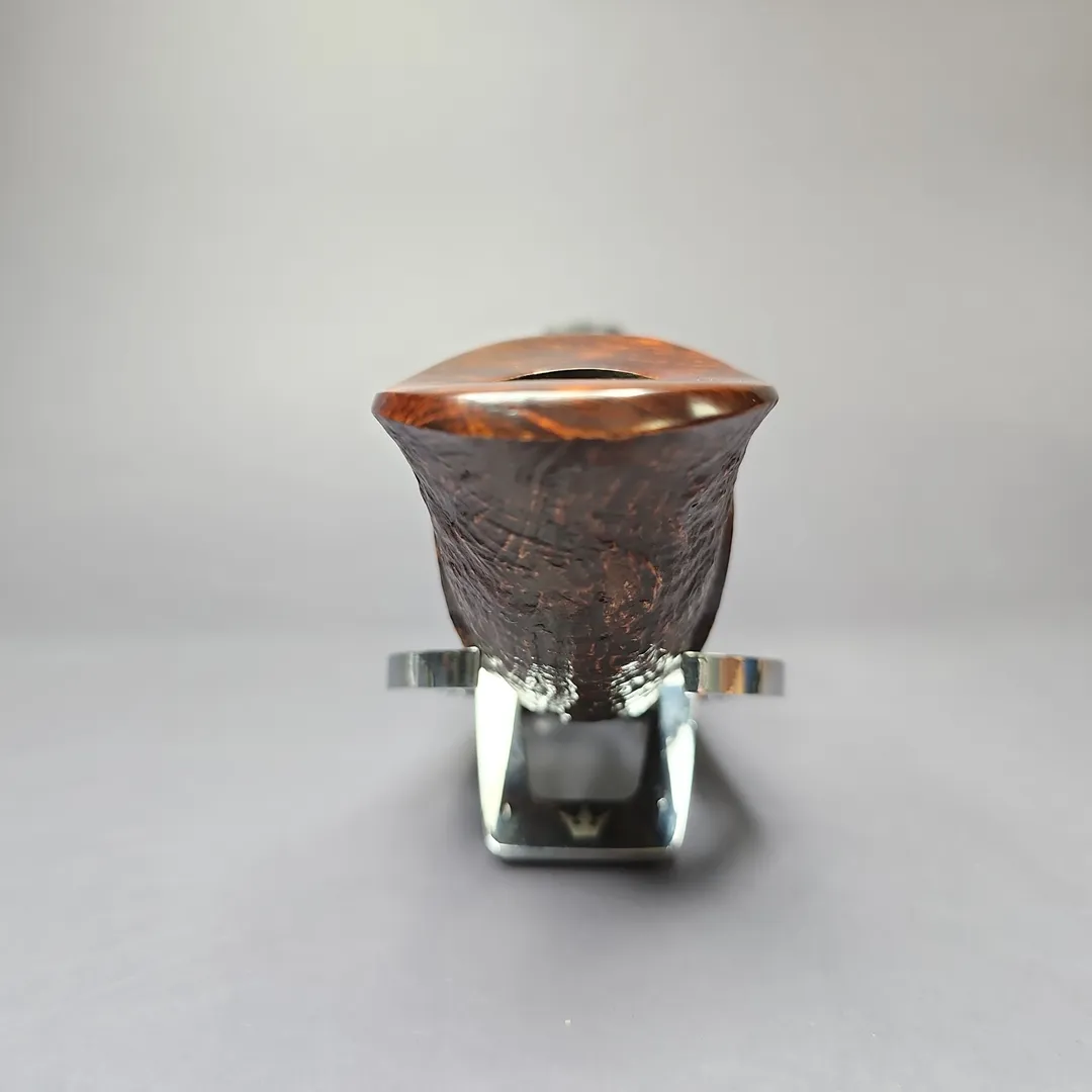 HS Studio Partially Sandblasted Horn Freehand Estate Briar Pipe, Unsmoked - Image 3