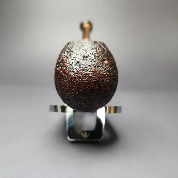 HS Studio Sandblasted Egg Churchwarden w/ Bamboo Estate Briar Pipe, Unsmoked - Image 3
