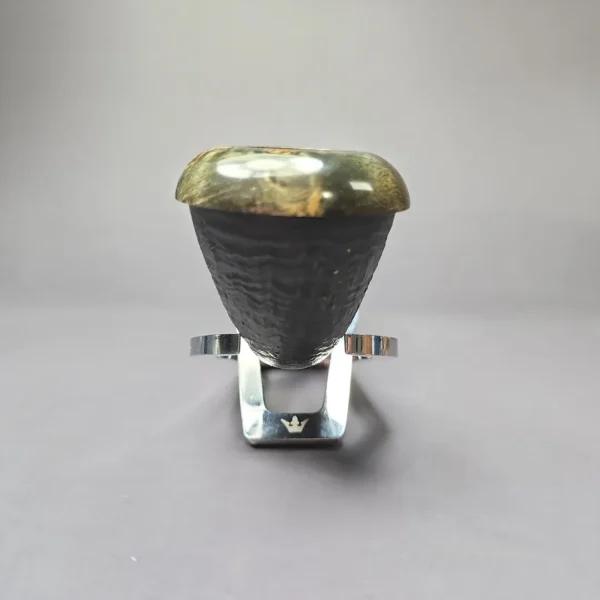 Sebastian Heck Sandblasted Calabash w/ Stabilized Poplar Burl Handmade Briar Pipe, New - Image 3