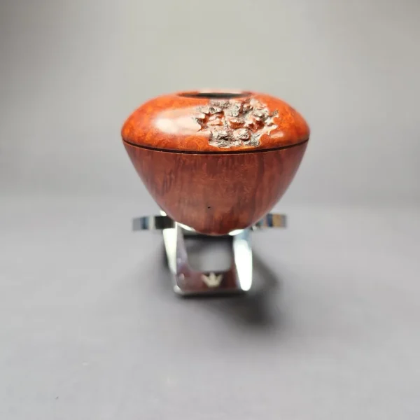 Sebastian Heck Smooth Panel Shank Bulldog w/ Plateaux Handmade Briar Pipe, New - Image 3