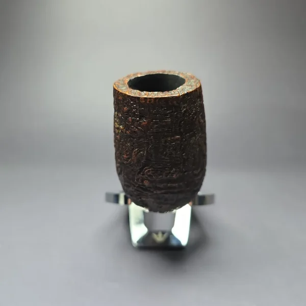 HS Studio Pencil Shank Sandblasted Stack Billiard Estate Briar Pipe, Unsmoked - Image 3