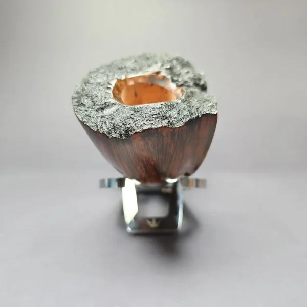 HS Studio Smooth Asymmetric Dublin w/ Reverse Calabash Estate Briar Pipe, Unsmoked - Image 3
