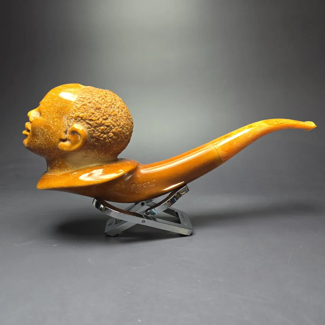 Ural (Sezai) Magnum "Moor" Bust Estate Block Meerschaum Pipe, Turkish Estates - Image 3