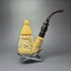 Mesut XL Whirling Dervishes Oom Paul w/ Cap Estate Block Meerschaum Pipe, Turkish Estates - Image 3
