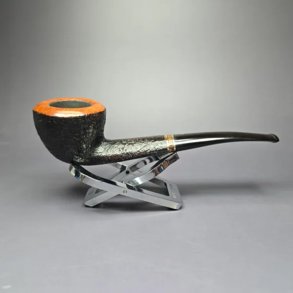 Savinelli Punto Oro Mister G 316 KS Sandblasted Pot Estate Briar Pipe, Italian Estates 6mm - Image 3