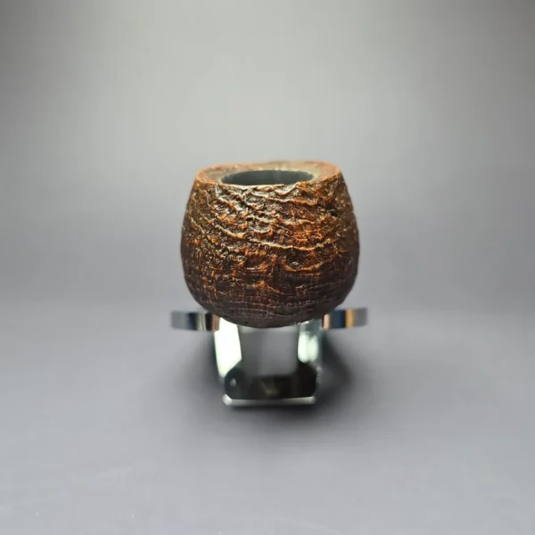 HS Studio Sandblasted Prince w/ Silver Estate Briar Pipe, Unsmoked - Image 3