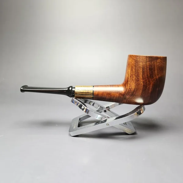 MBSD Briars by Piero Vitale Sienna Contrast Smooth Billiard w/ Zebrawood Briar Pipe, New - Image 4
