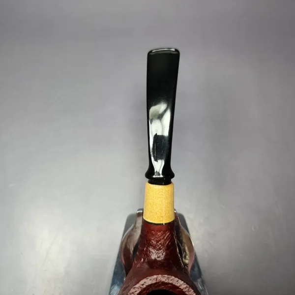 MBSD Briars by Piero Vitale Red Sandblasted Brandy w/ Boxwood Briar Pipe, New - Image 4