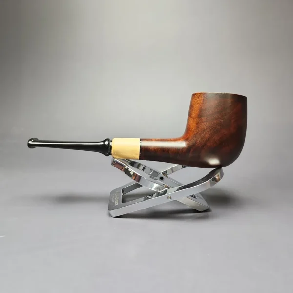 MBSD Briars by Piero Vitale Sienna Contrast Smooth Billiard w/ Olivewood Briar Pipe, New - Image 4