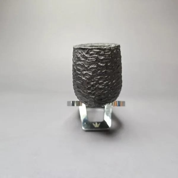 MBSD Briars by Piero Vitale Black Rusticated Billiard w/ Zebrawood Briar Pipe, New - Image 4