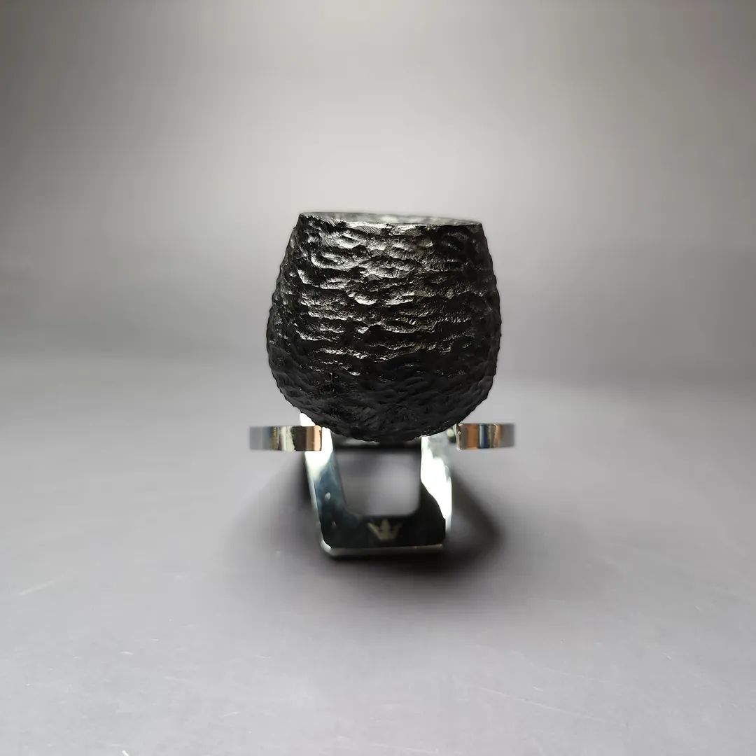 MBSD Briars by Piero Vitale Black Rusticated Author w/ Boxwood Briar Pipe, New - Image 4