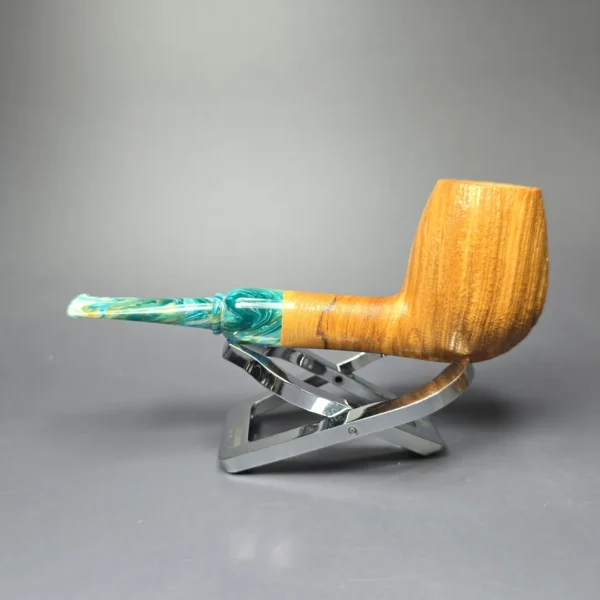 Papa Bear’s Pipes by Tim Beaumont Sandblasted Olivewood Brandy Handmade Pipe, New - Image 4