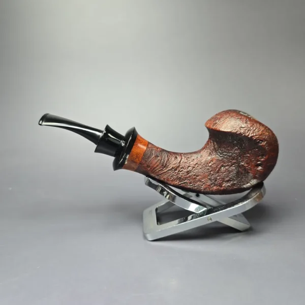 Papa Bear's Pipes by Tim Beaumont Sandblasted Wave Handmade Briar Pipe, New - Image 4