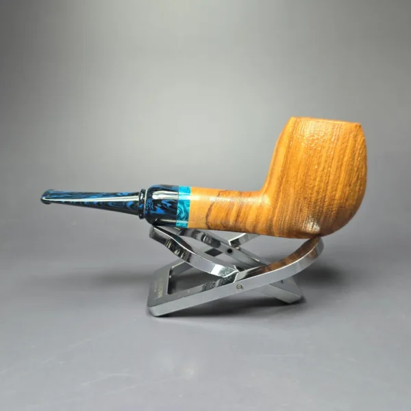 Papa Bear's Pipes by Tim Beaumont Sandblasted Olivewood Billiard Handmade Pipe, New - Image 4