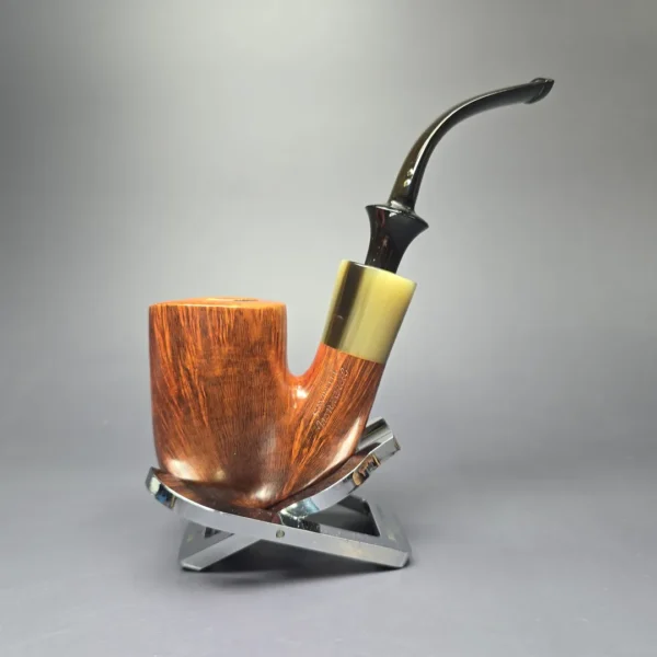 Savinelli Nonpareil 9604 Smooth Oom Paul w/ Horn Estate Briar Pipe, Unsmoked - Image 4