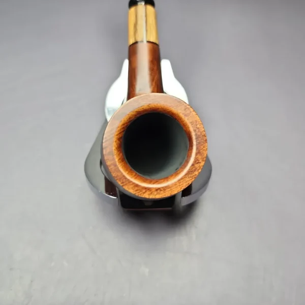 MBSD Briars by Piero Vitale Sienna Contrast Smooth Billiard w/ Zebrawood Briar Pipe, New - Image 4