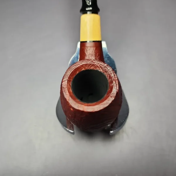 MBSD Briars by Piero Vitale Red Sandblasted Brandy w/ Boxwood Briar Pipe, New - Image 4