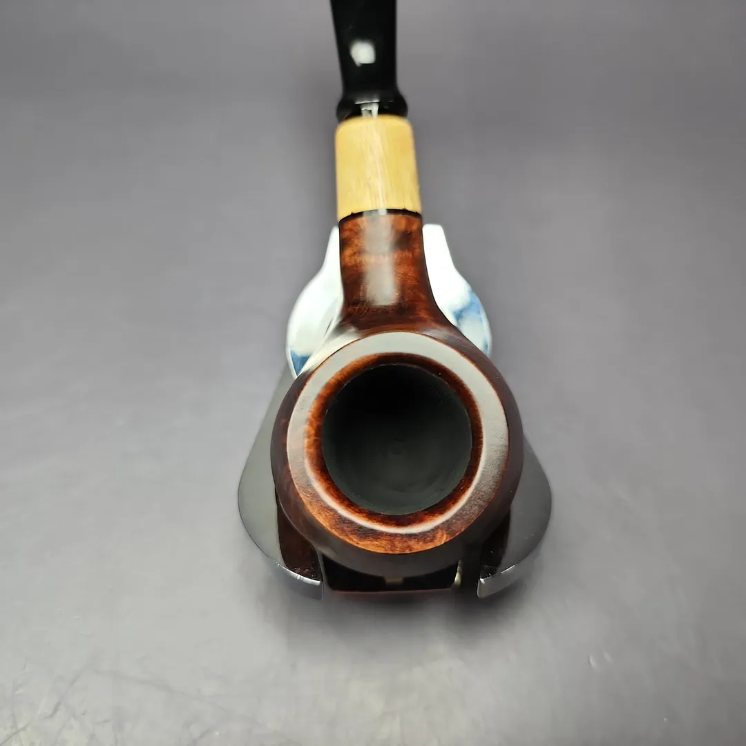 MBSD Briars by Piero Vitale Sienna Contrast Smooth Author w/ Boxwood Briar Pipe, New - Image 4