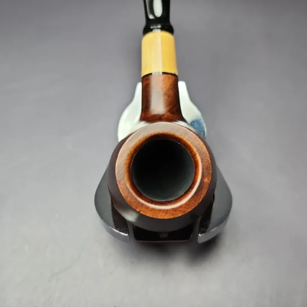 MBSD Briars by Piero Vitale Sienna Contrast Smooth Author w/ Boxwood Briar Pipe, New - Image 4