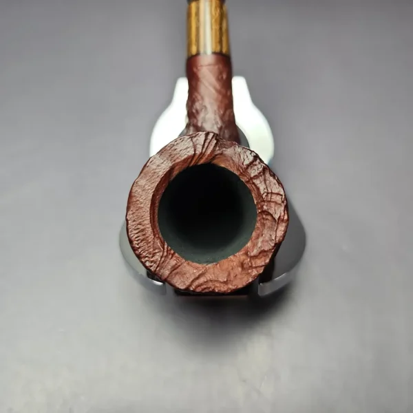 MBSD Briars by Piero Vitale Vintage Sandblasted Billiard w/ Zebrawood Briar Pipe, New - Image 4