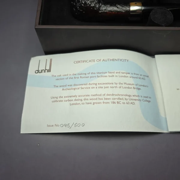 Dunhill 2003 Thames Oak Shell Briar w/ Tamper Estate Briar Pipe, English Estates - Image 4