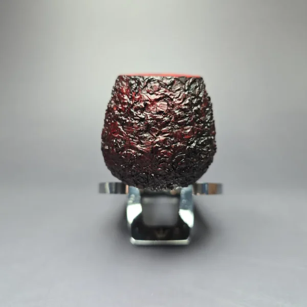 J Mouton Partially Rusticated Apple w/ Horn Handmade Briar Pipe, New - Image 4